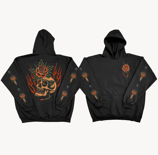 SUDADERA CALAVERA FUEGO